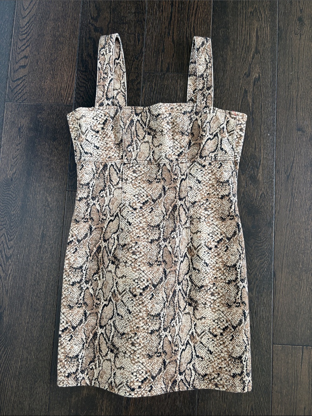 Reformation Lizzie Snake Print Mini Dress